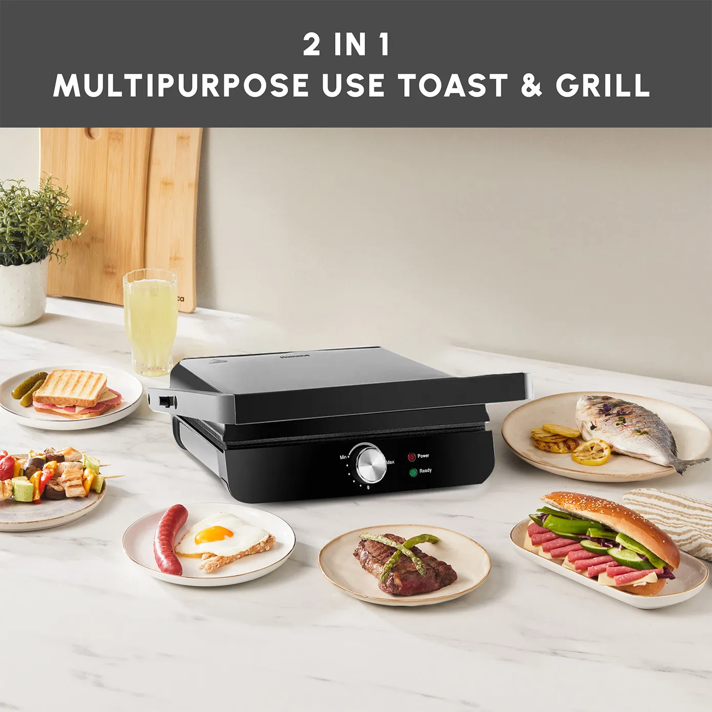 Karaca Toastmaster Grill and Sandwich Toaster, 2000W, Inox - Image 7