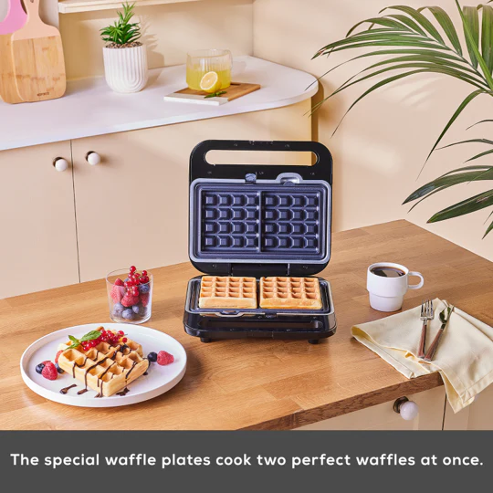 Karaca Tote Sandwich Toaster and Waffle Machine, 1000W, Inox - Image 6