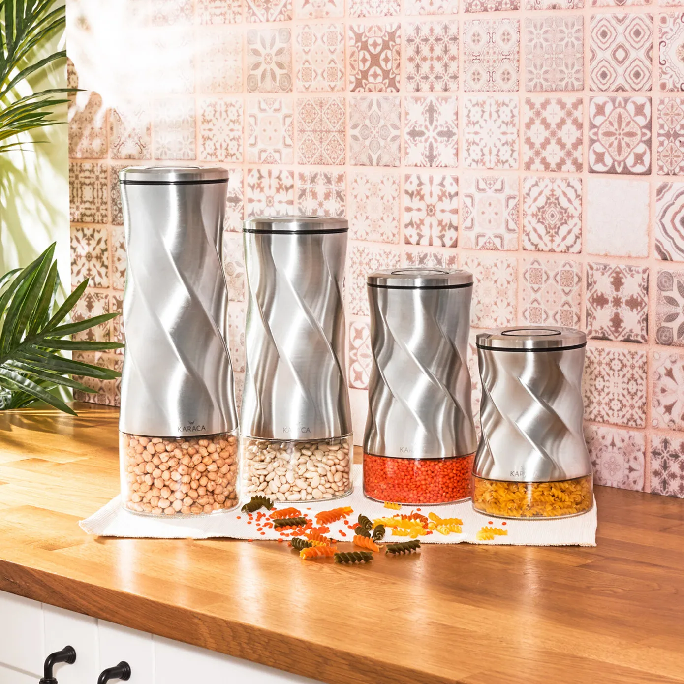 Karaca Tottori Glass Storage Container, 1250ml, Inox - Image 3