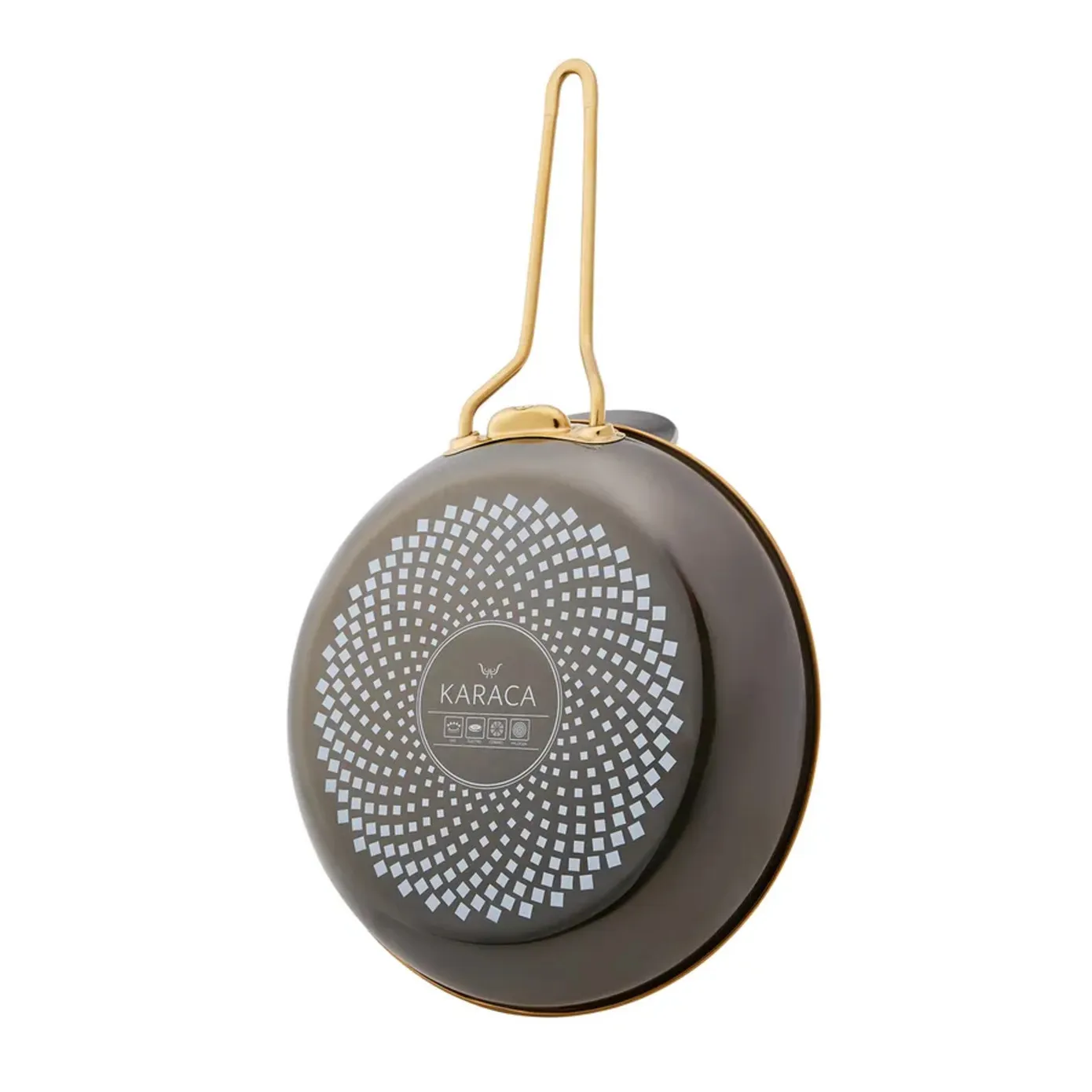 Karaca Troy Enamel Induction Frying Pan, 26cm, Black Gold - Image 3