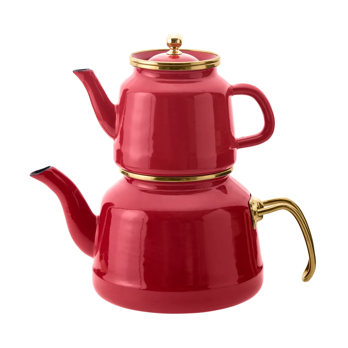 Karaca Troy Enamel Induction Teapot, 28cm, Red Gold - Image 2