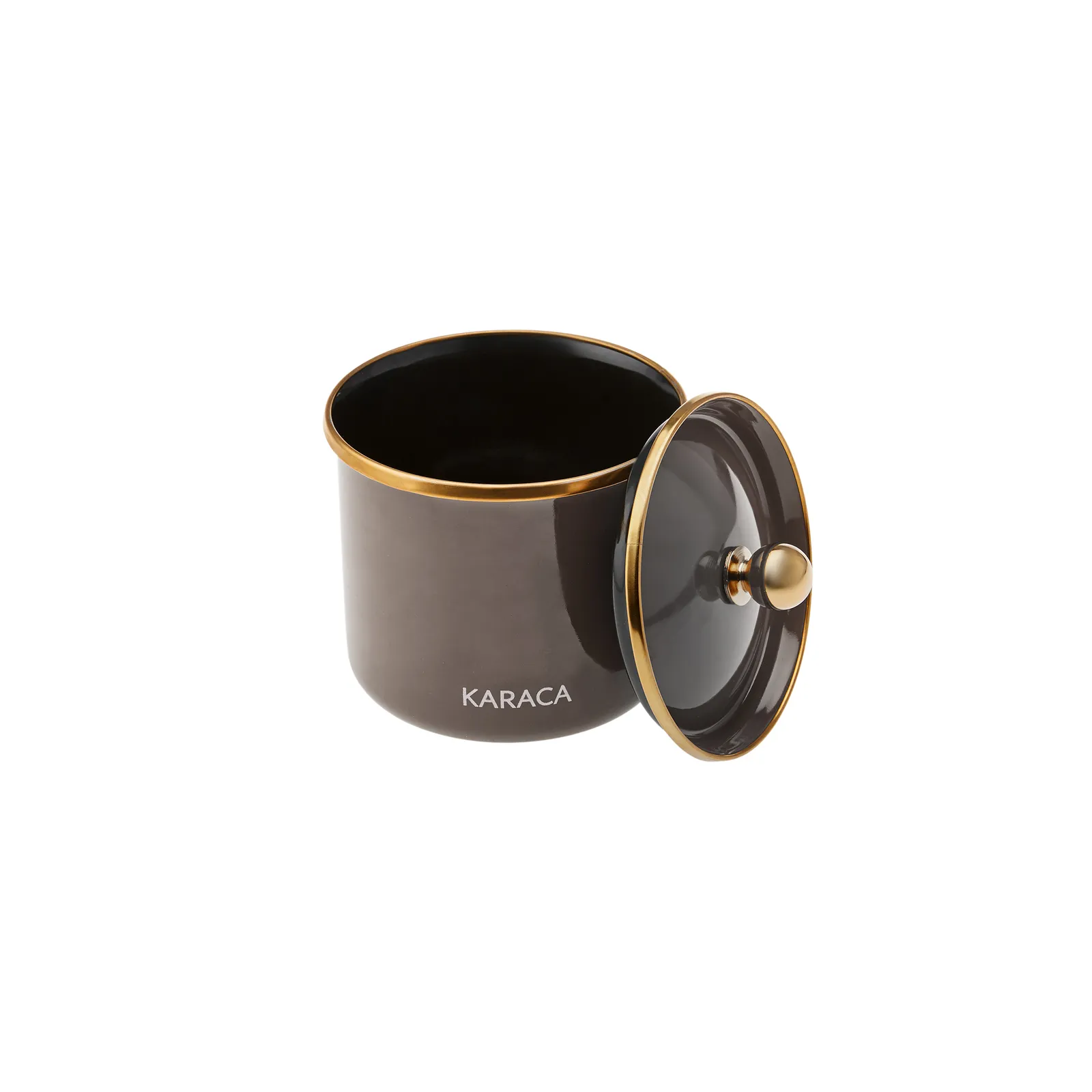 Karaca Troy Enamel Storage Jar, Small, Black Gold - Image 4