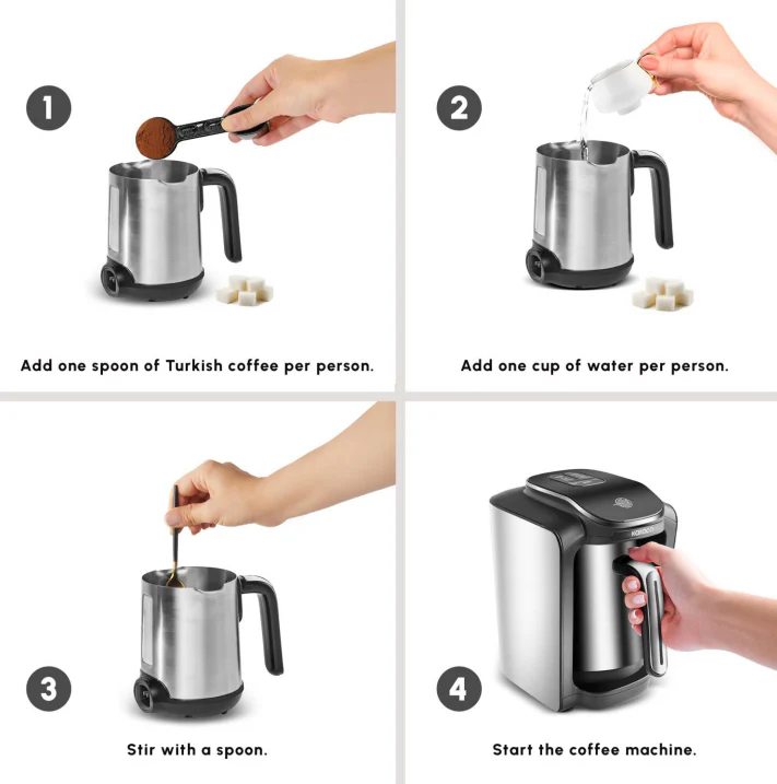 Karaca Hatır Neo Inox Turkish Coffee Maker, 735W, 300ml, Inox - Image 6