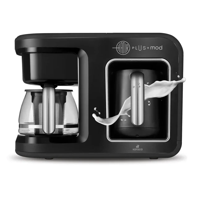 Karaca Hatır Plus Mod 5 in 1 Essential Tea, Coffee Maker and Milk Steamer, 1400W, Black Chrome - Image 2
