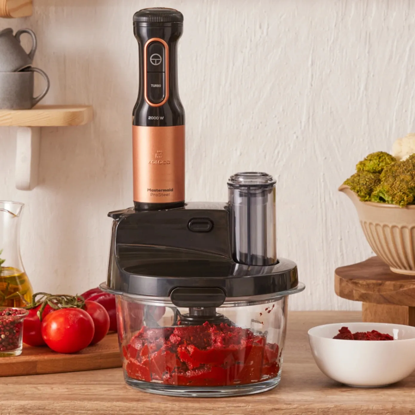 Karaca Mastermaid ProSteel Glass Food Processor, 2500W, Black Copper - Image 2
