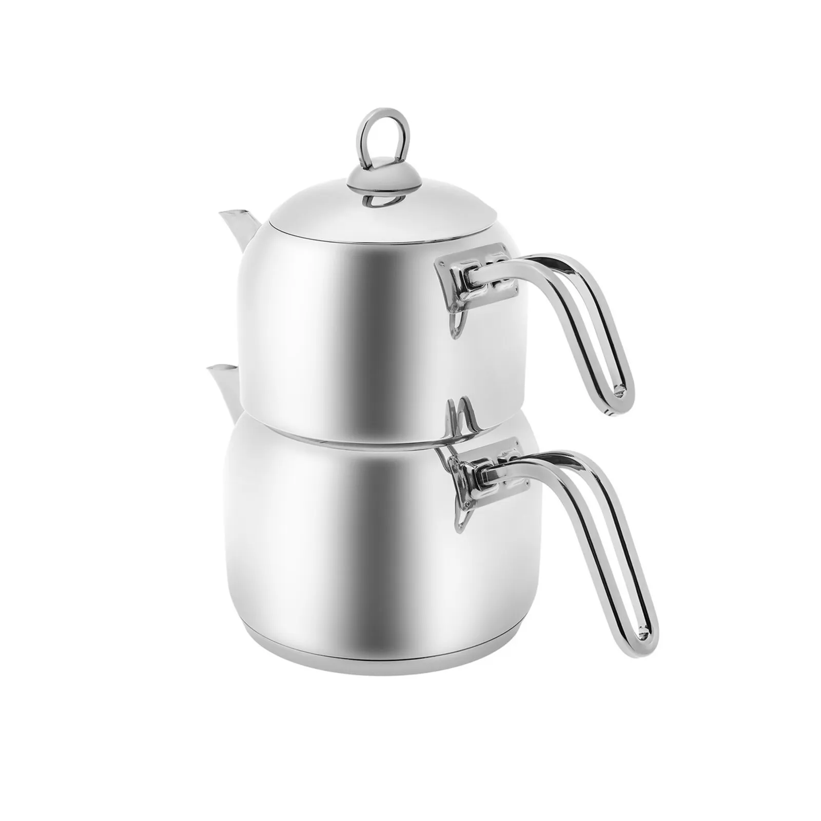 Karaca Urban Metal Teapot Set, Medium, 30cm, Silver - Image 4
