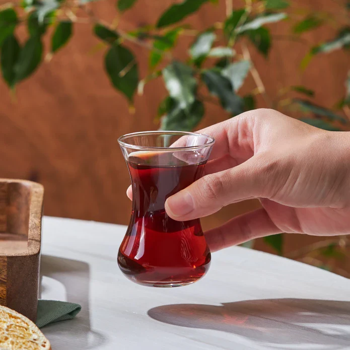 Karaca Vefa 6-Piece Turkish Tea Glass Set for 6 People, 132ml, Clear - Image 4