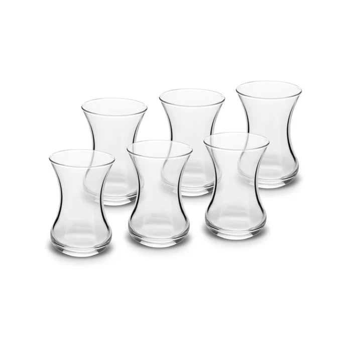 Karaca Vefa 6-Piece Turkish Tea Glass Set for 6 People, 132ml, Clear - Image 5