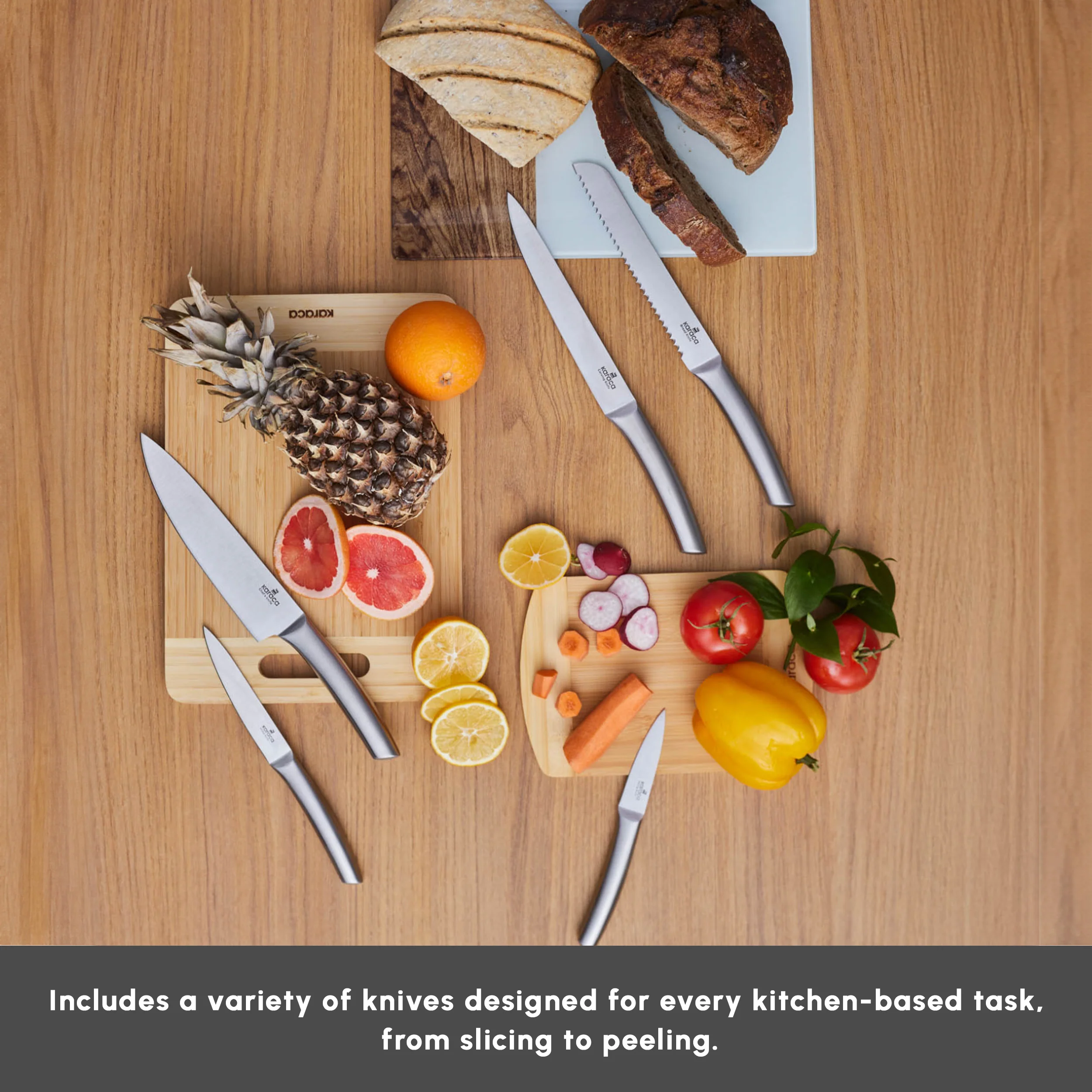 Karaca Venus 6 Piece Knife Block Set, Silver - Image 6