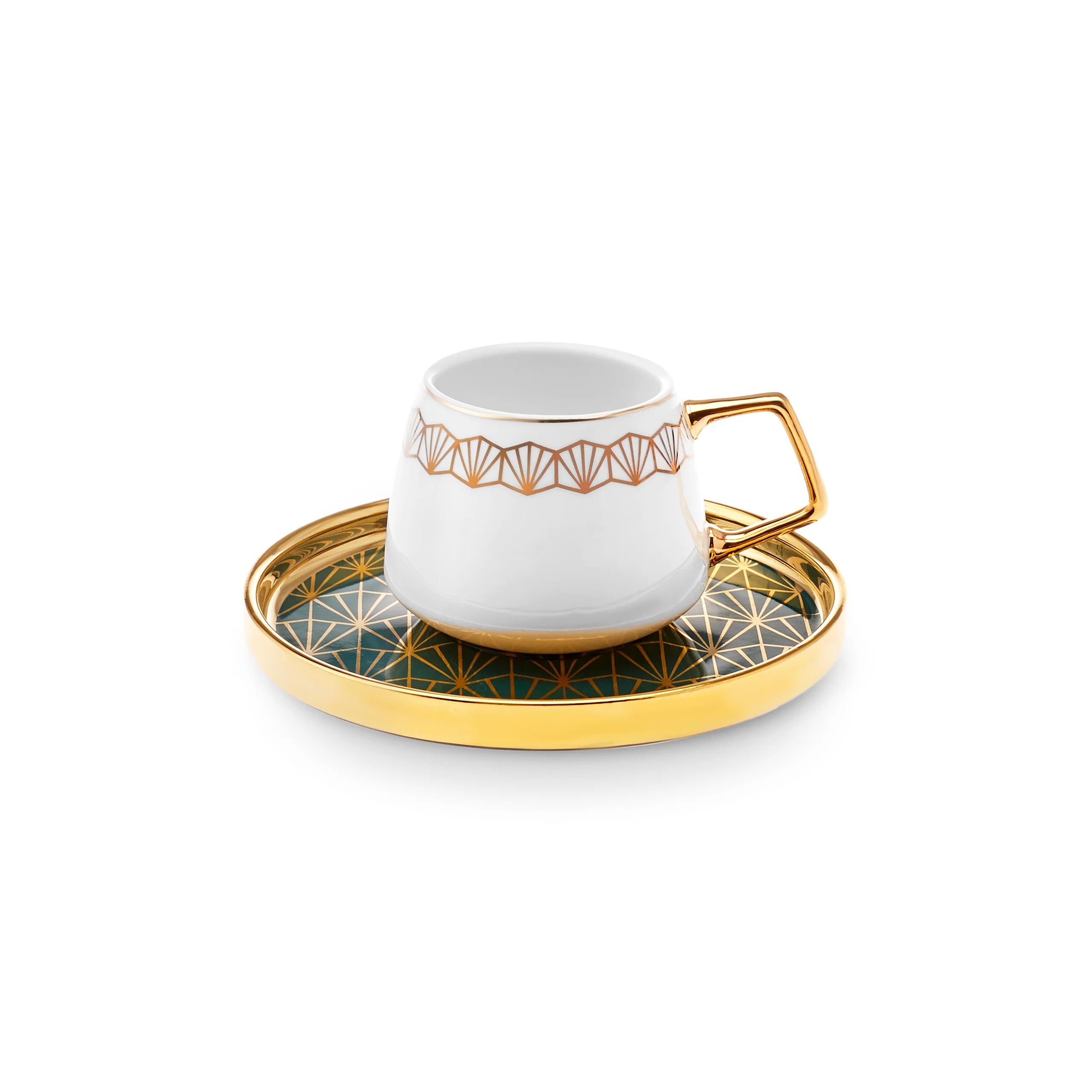 Karaca Verde 12-Piece Porcelain Espresso Turkish Coffee Cup Set for 6 People, 100ml, Multi - Image 5