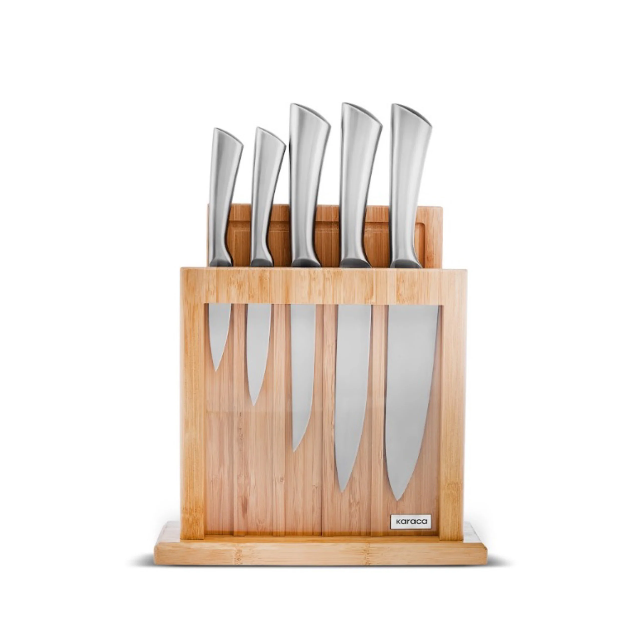 Karaca Vigor 7-Piece Knife Set and Chopping Board, Wood