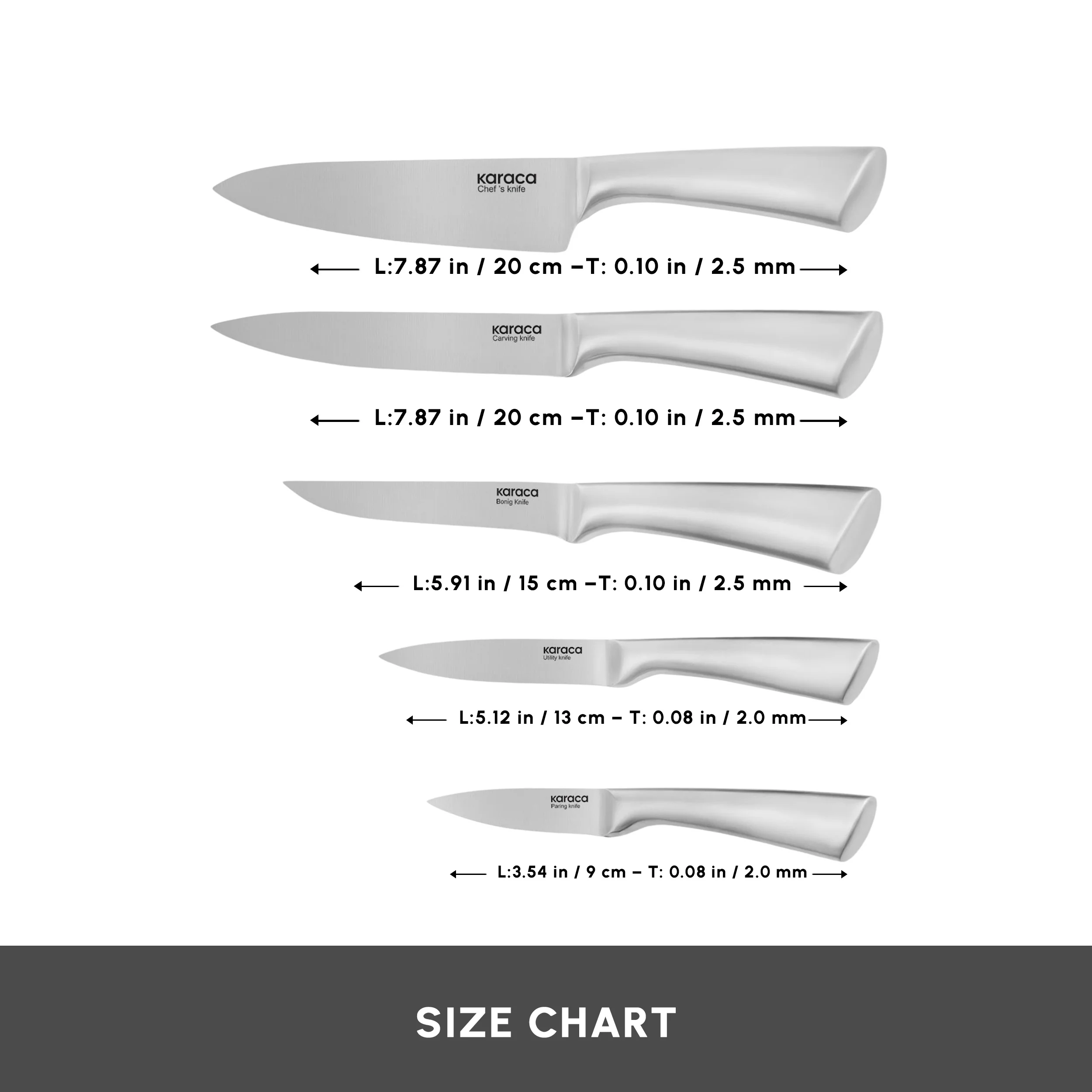 Karaca Vigor 7-Piece Knife Set and Chopping Board, Wood - Image 2
