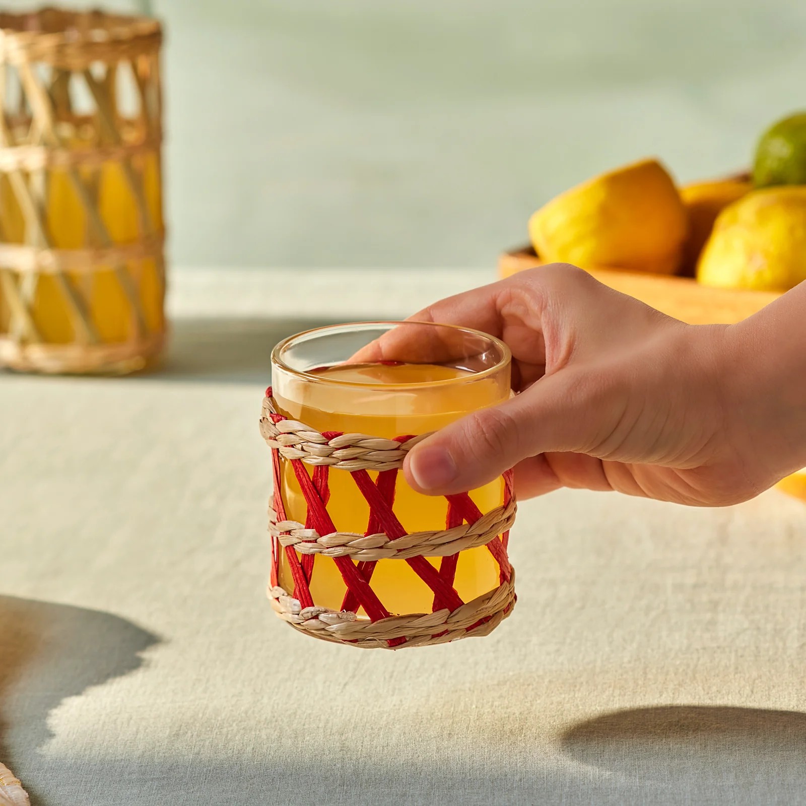 Karaca Waven Tumbler Glass, 285ml, Red - Image 4