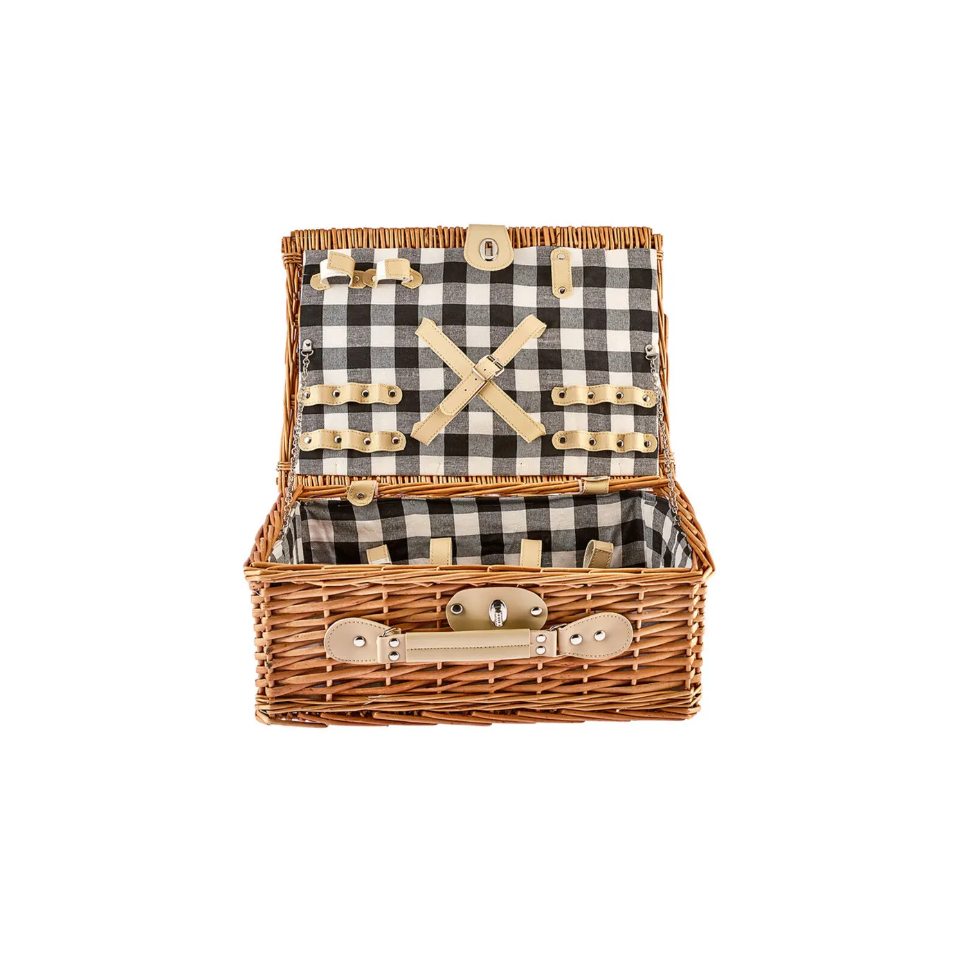 Karaca Wicker Picnic Basket, 40cm, Brown Multi - Image 3