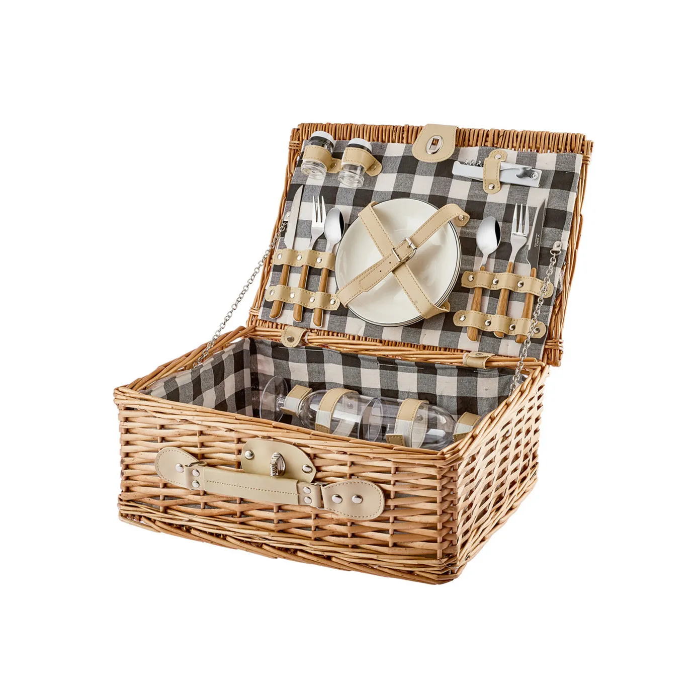Karaca Wicker Picnic Basket, 40cm, Brown Multi - Image 7