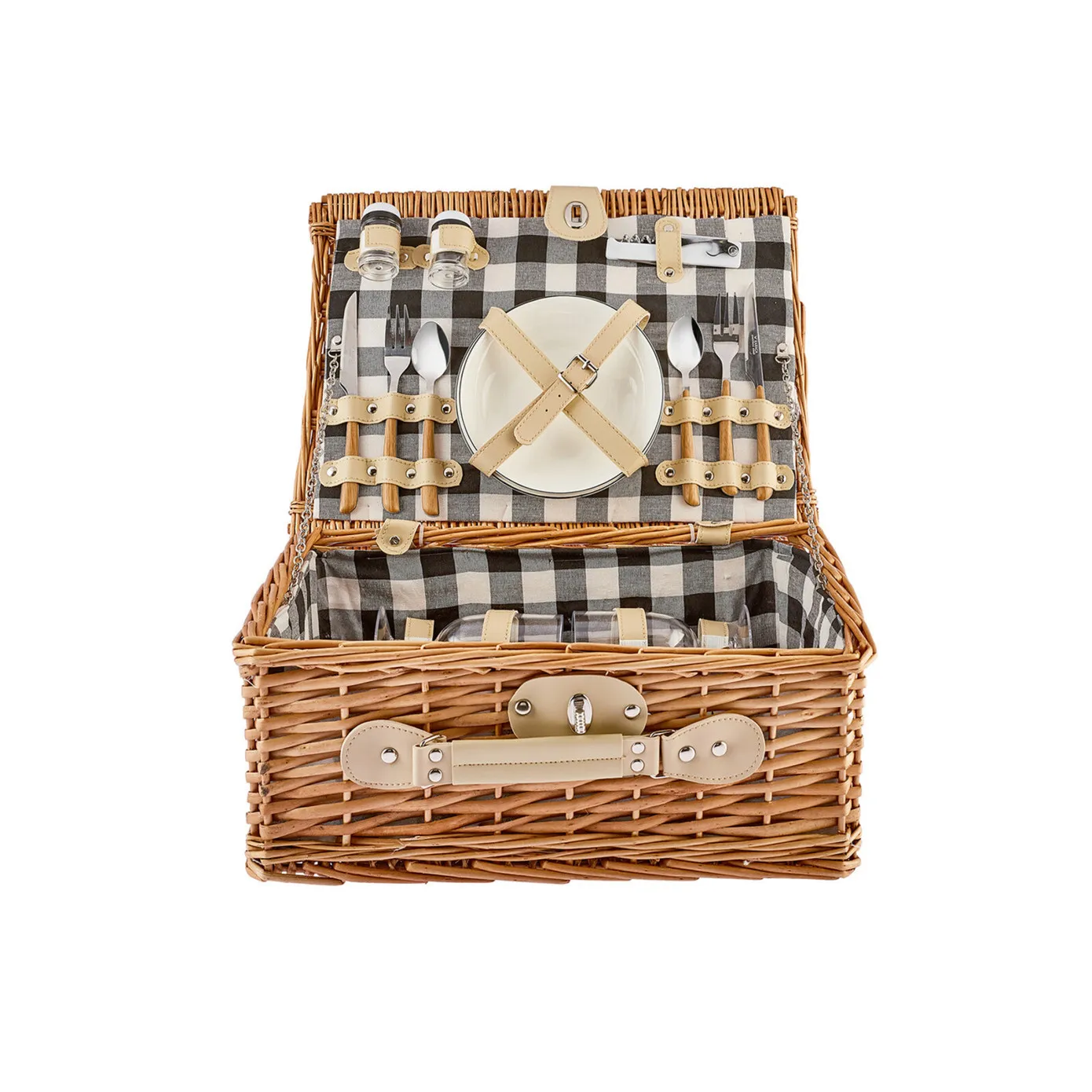 Karaca Wicker Picnic Basket, 40cm, Brown Multi - Image 8