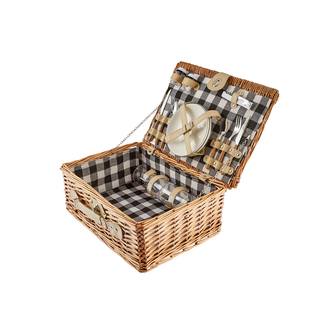 Karaca Wicker Picnic Basket, 40cm, Brown Multi - Image 9