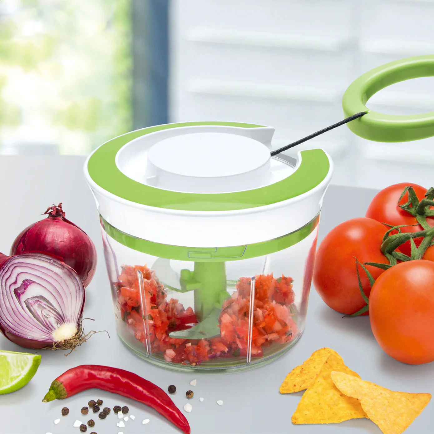 Karaca x by Refika Multicut Manuel Food Processor with Mixing Attachment, 900ml, Green