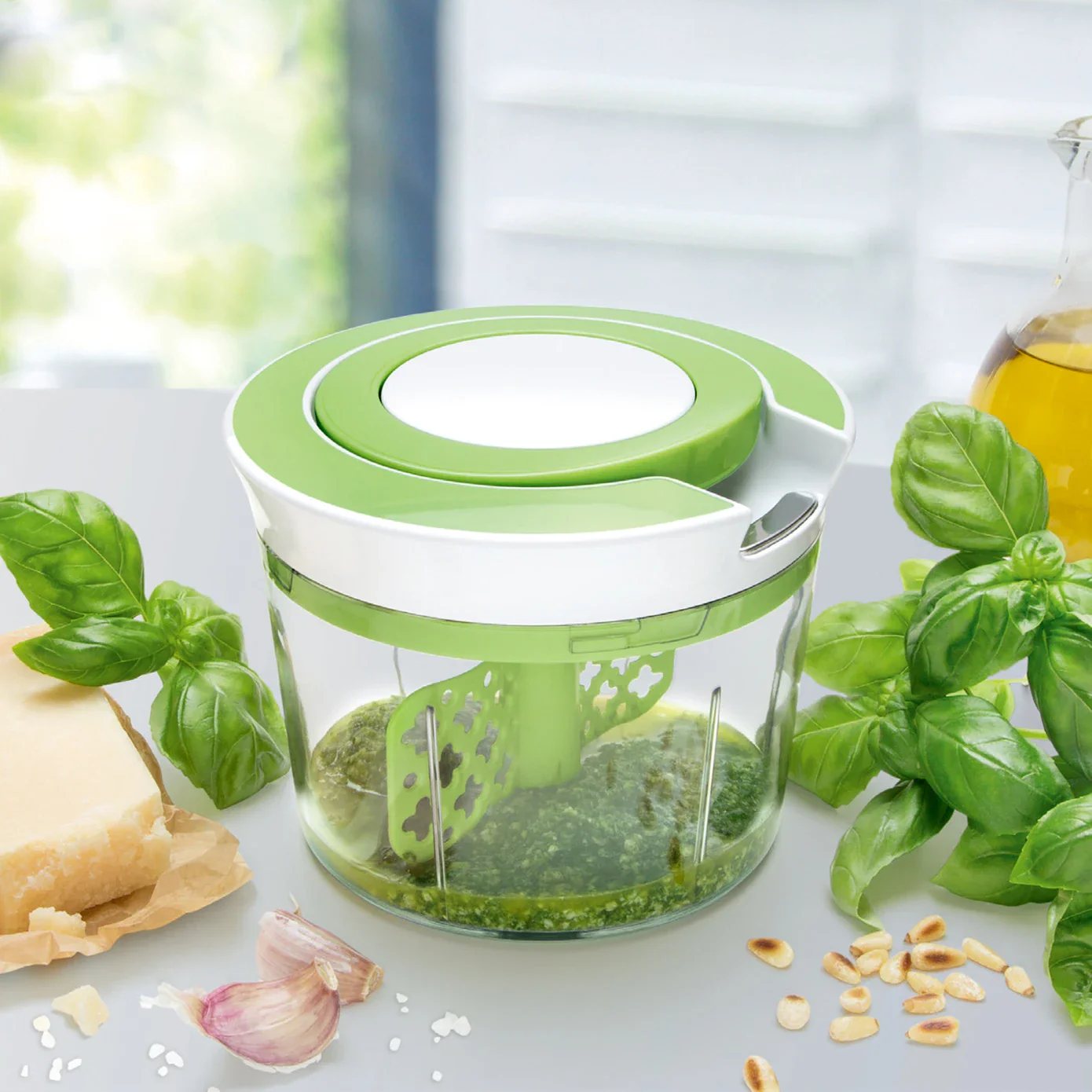 Karaca x by Refika Multicut Manuel Food Processor with Mixing Attachment, 900ml, Green - Image 2