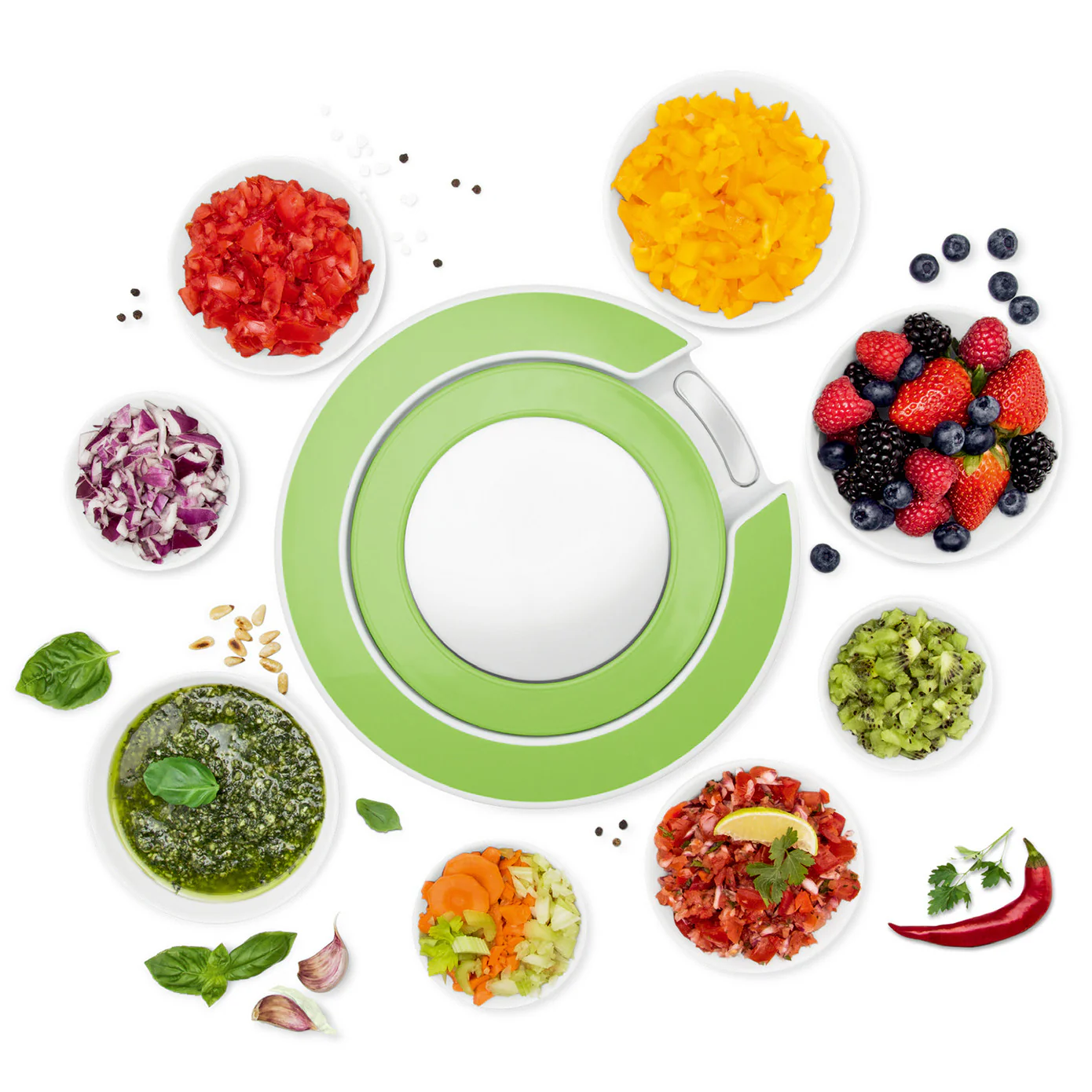 Karaca x by Refika Multicut Manuel Food Processor with Mixing Attachment, 900ml, Green - Image 5