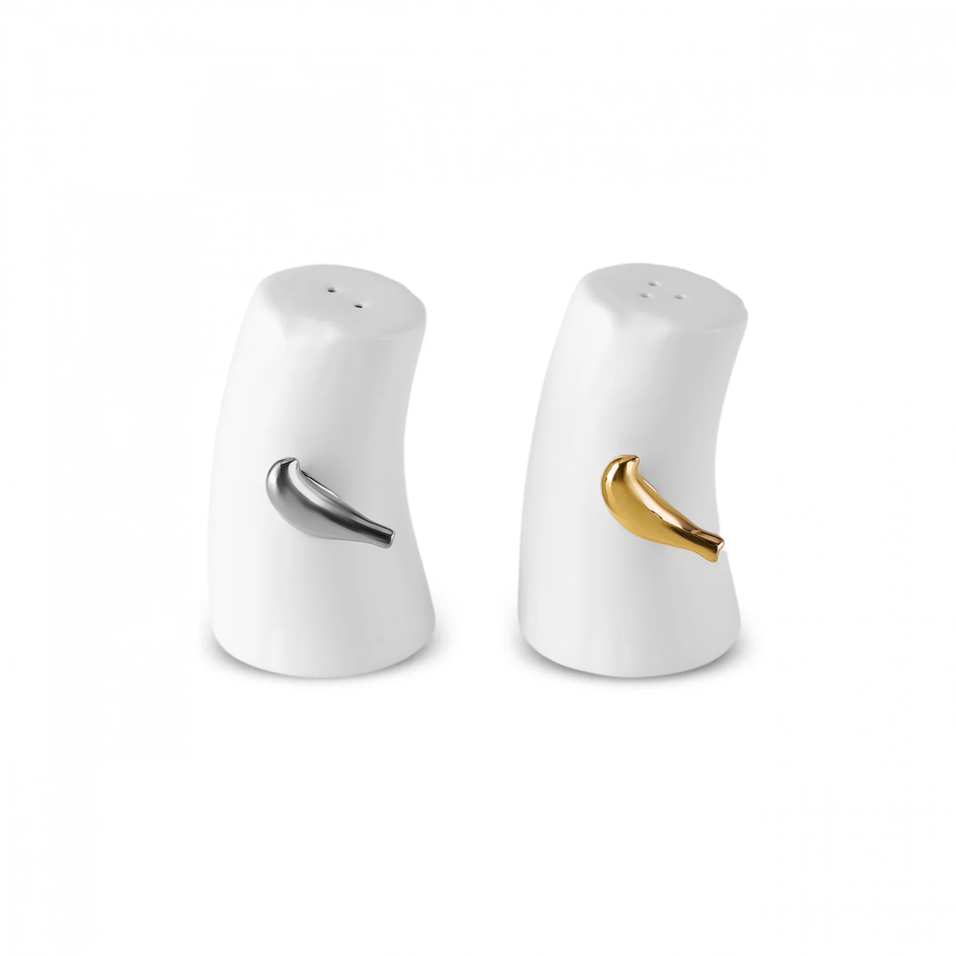 Karaca X Müge Anlı Bone China Salt and Pepper Shaker, Gold White - Image 2