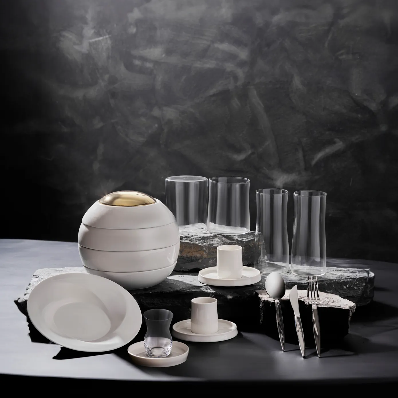 Karaca x Sarıyer Design Vortex 84 Piece 316+ Stainless Steel Cutlery Set for 12 People, Silver - Image 6