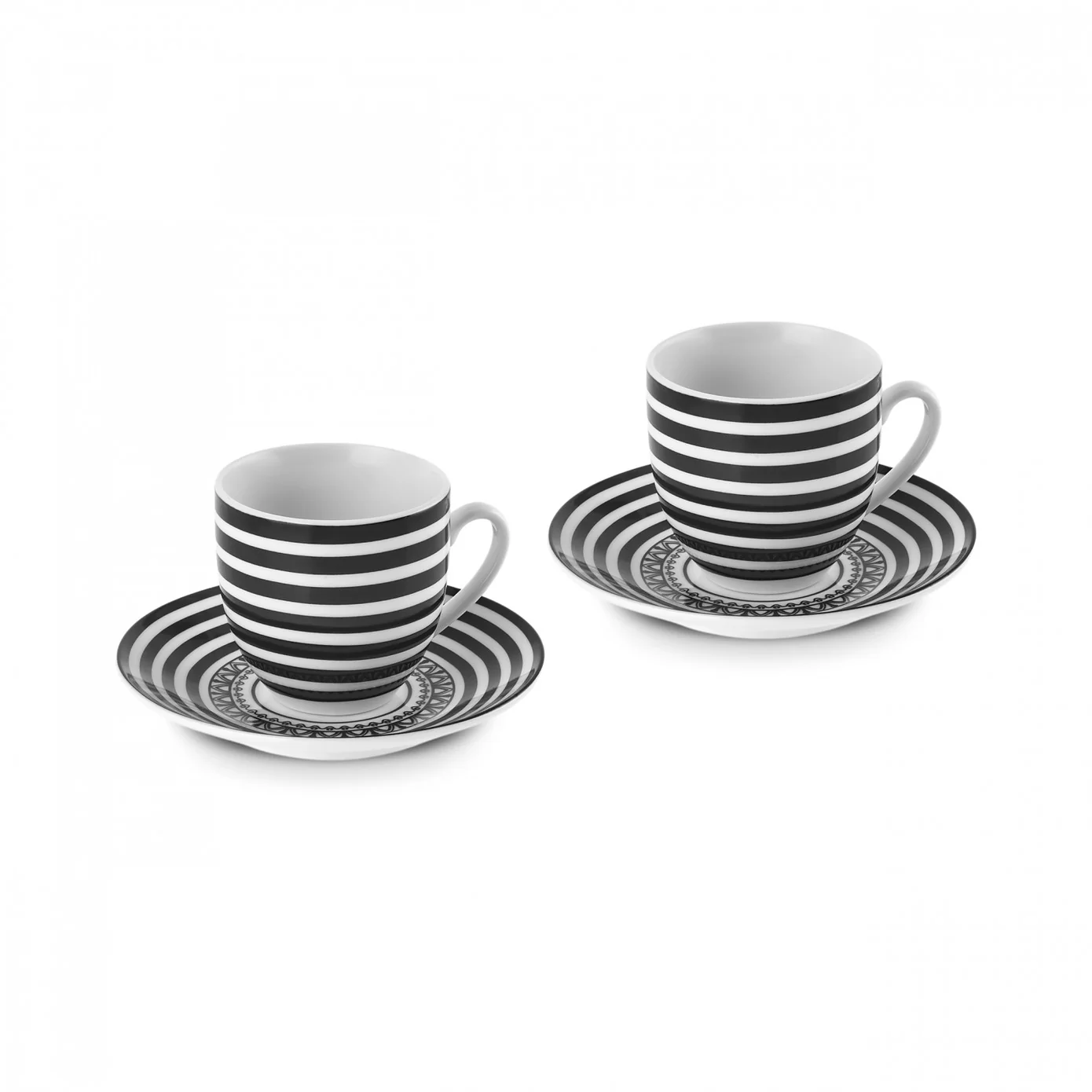 Karaca Yaren 4-Piece Bone China Turkish Coffee Cup Set for 2 People, 80ml, Black - Image 5