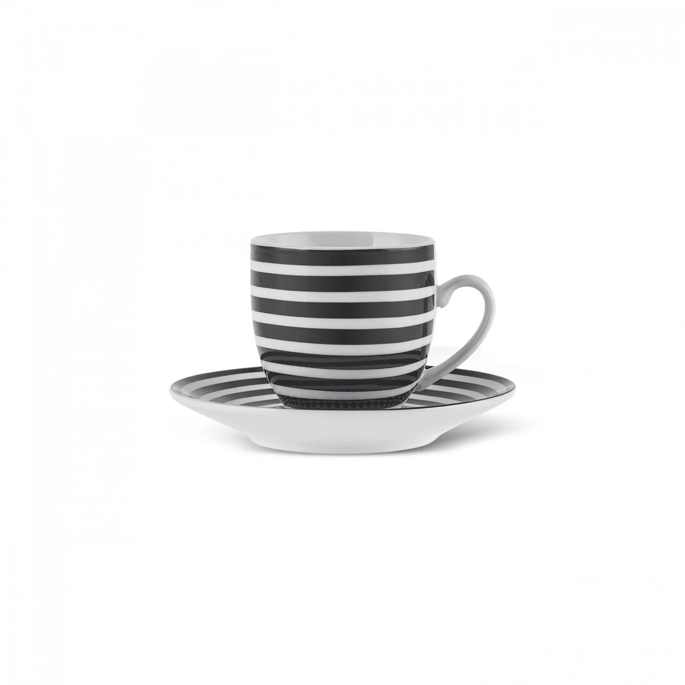 Karaca Yaren 4-Piece Bone China Turkish Coffee Cup Set for 2 People, 80ml, Black - Image 7