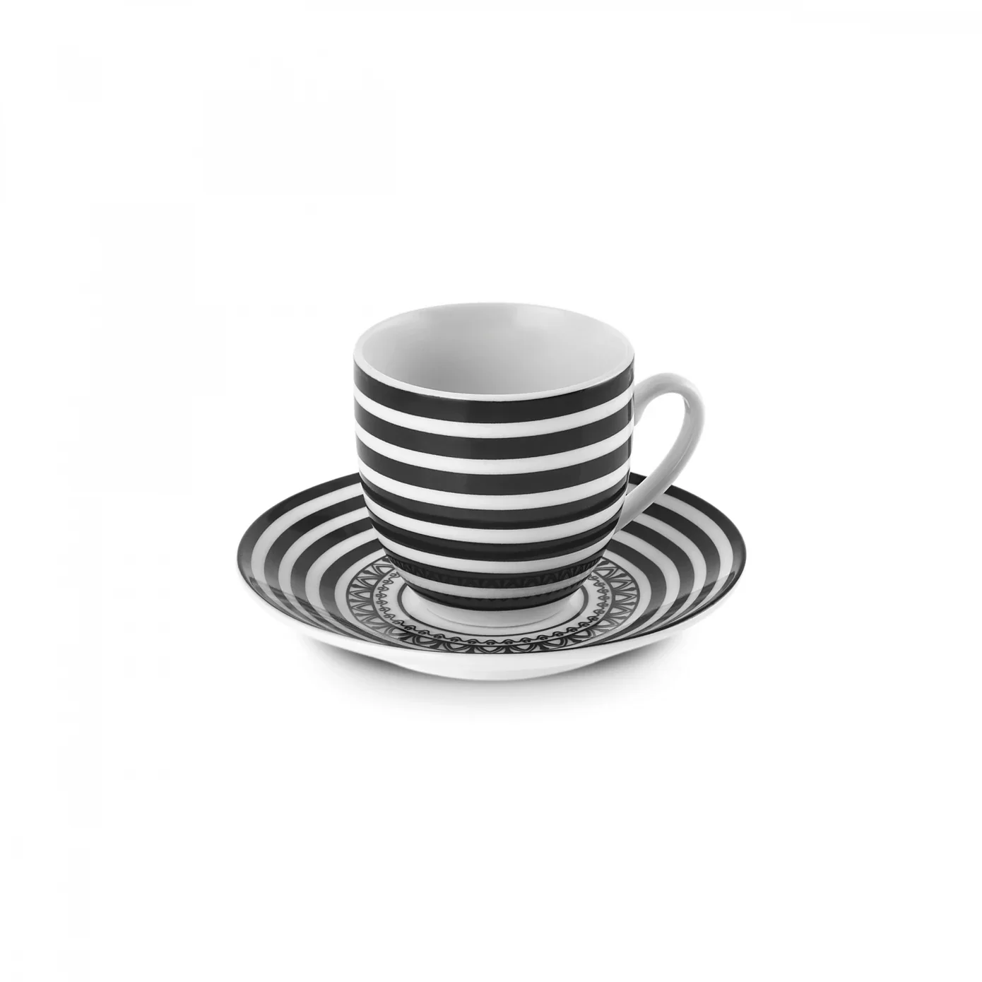 Karaca Yaren 4-Piece Bone China Turkish Coffee Cup Set for 2 People, 80ml, Black - Image 8
