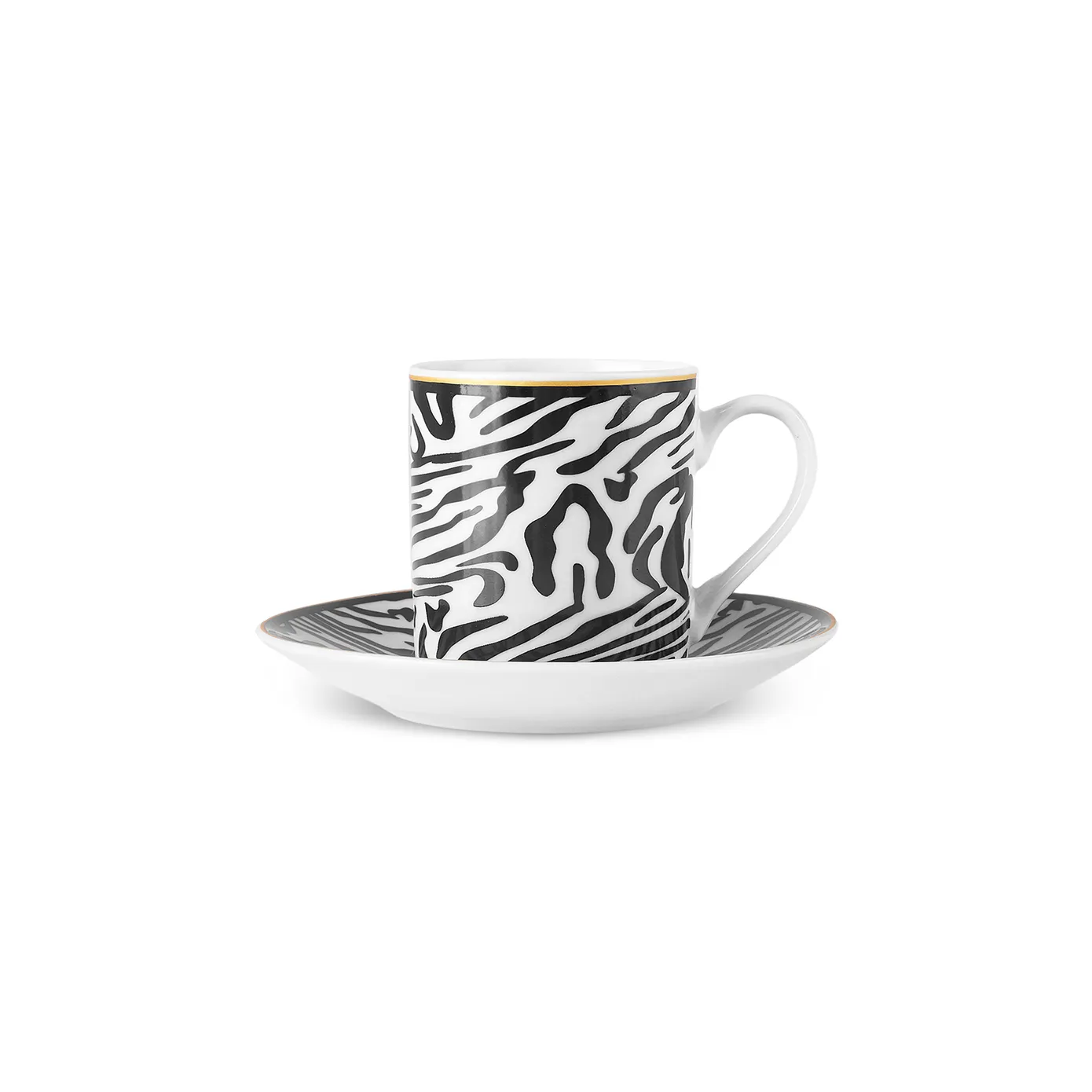 Karaca Zebra In Savanna 4-Piece Espresso Turkish Coffee Cup Set for 2 People - Image 4