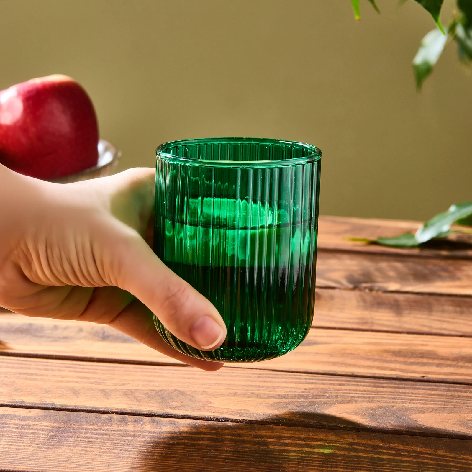 Karaca Zenith Tumbler Glass, 250ml, Emerald - Image 3