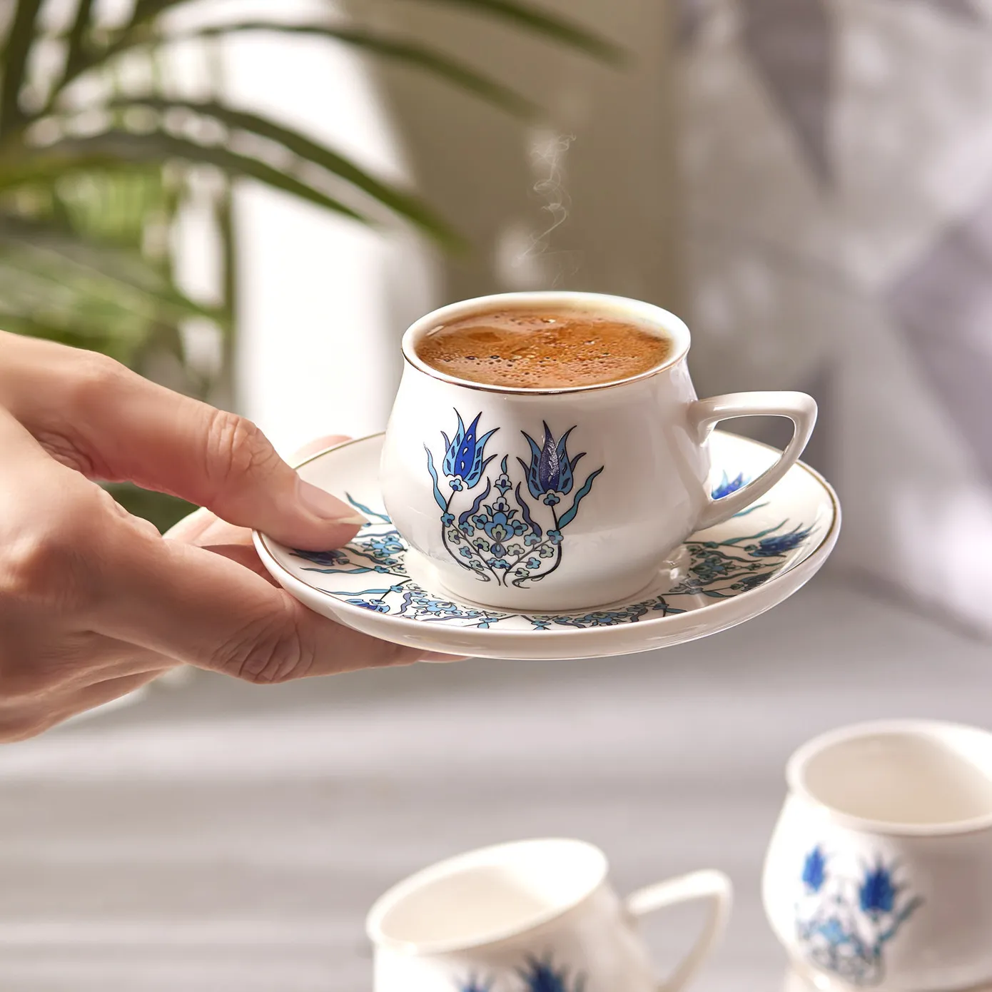 Karaca İznik 12-Piece Porcelain Espresso Turkish Coffee Cup Set for 6 People, 100ml, Multi - Image 3