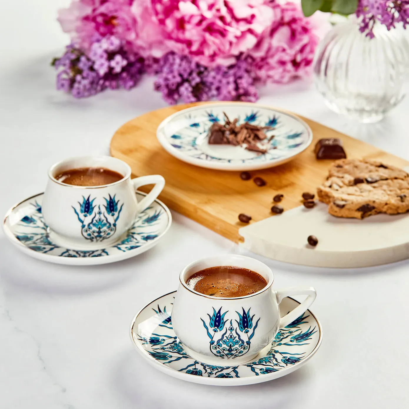 Karaca İznik 12-Piece Porcelain Espresso Turkish Coffee Cup Set for 6 People, 100ml, Multi - Image 5