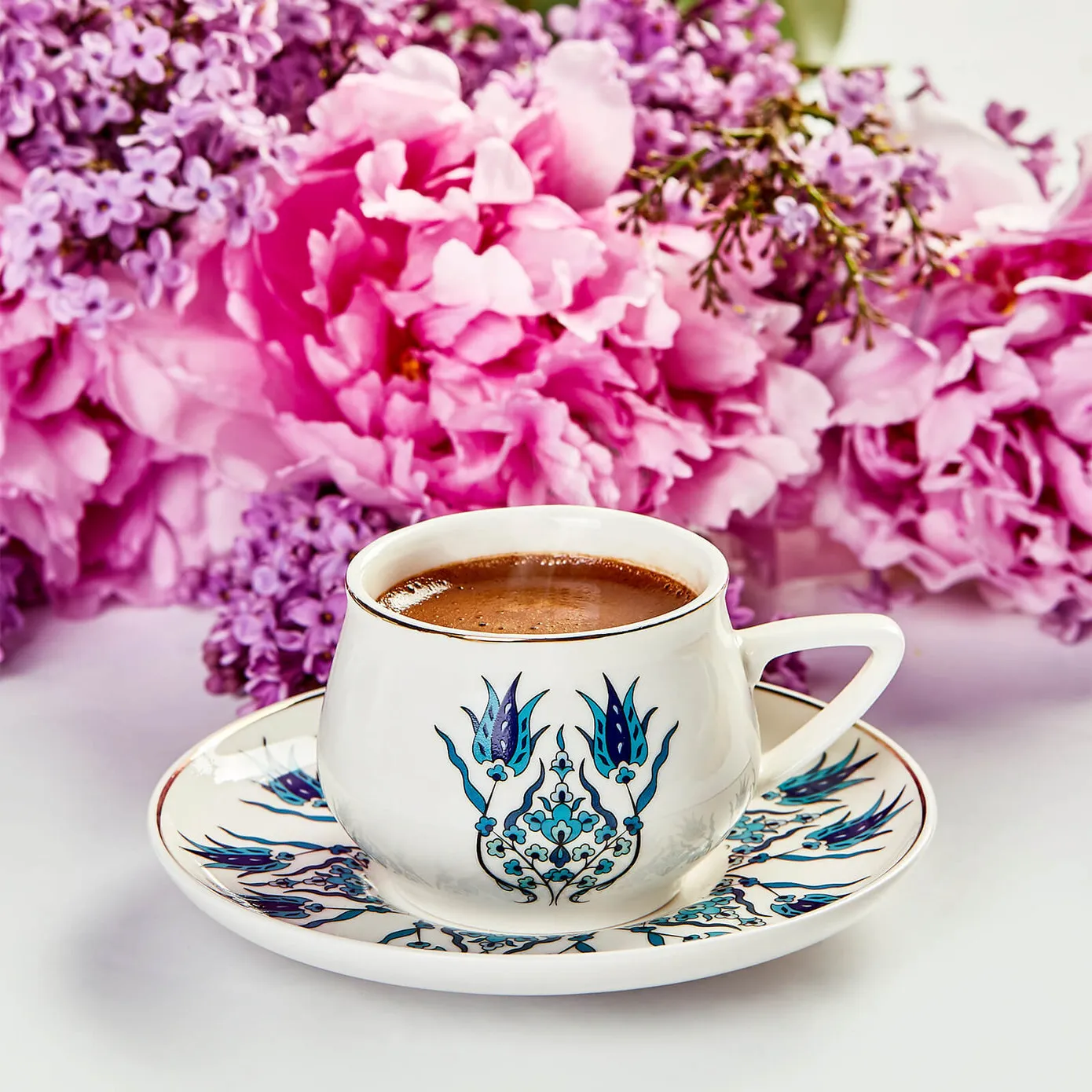 Karaca İznik 12-Piece Porcelain Espresso Turkish Coffee Cup Set for 6 People, 100ml, Multi - Image 6
