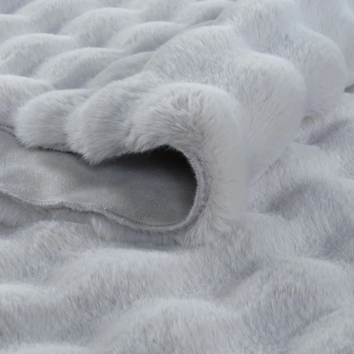 Kaşmir Rugs 7/24 Cosy Premium Bubble Rug, 80cmx150cm, Light Grey - Image 3