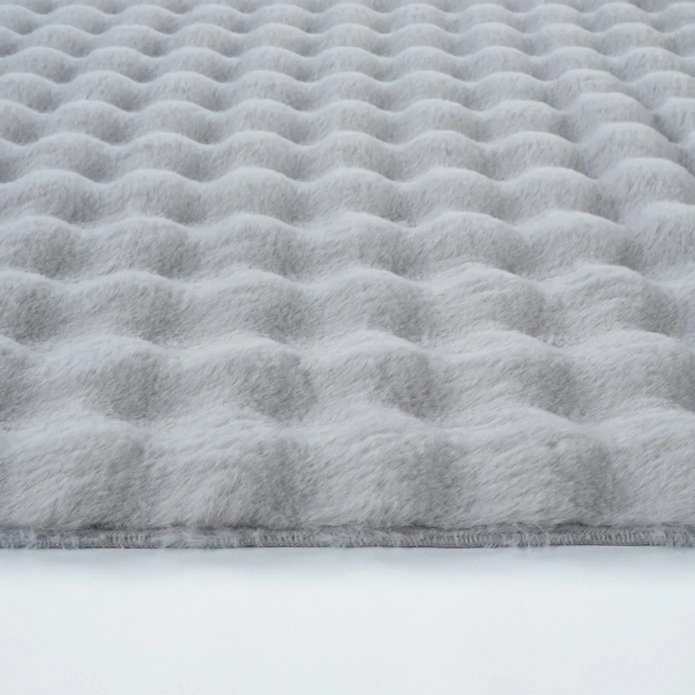 Kaşmir Rugs 7/24 Cosy Premium Bubble Rug, 80cmx150cm, Light Grey - Image 4