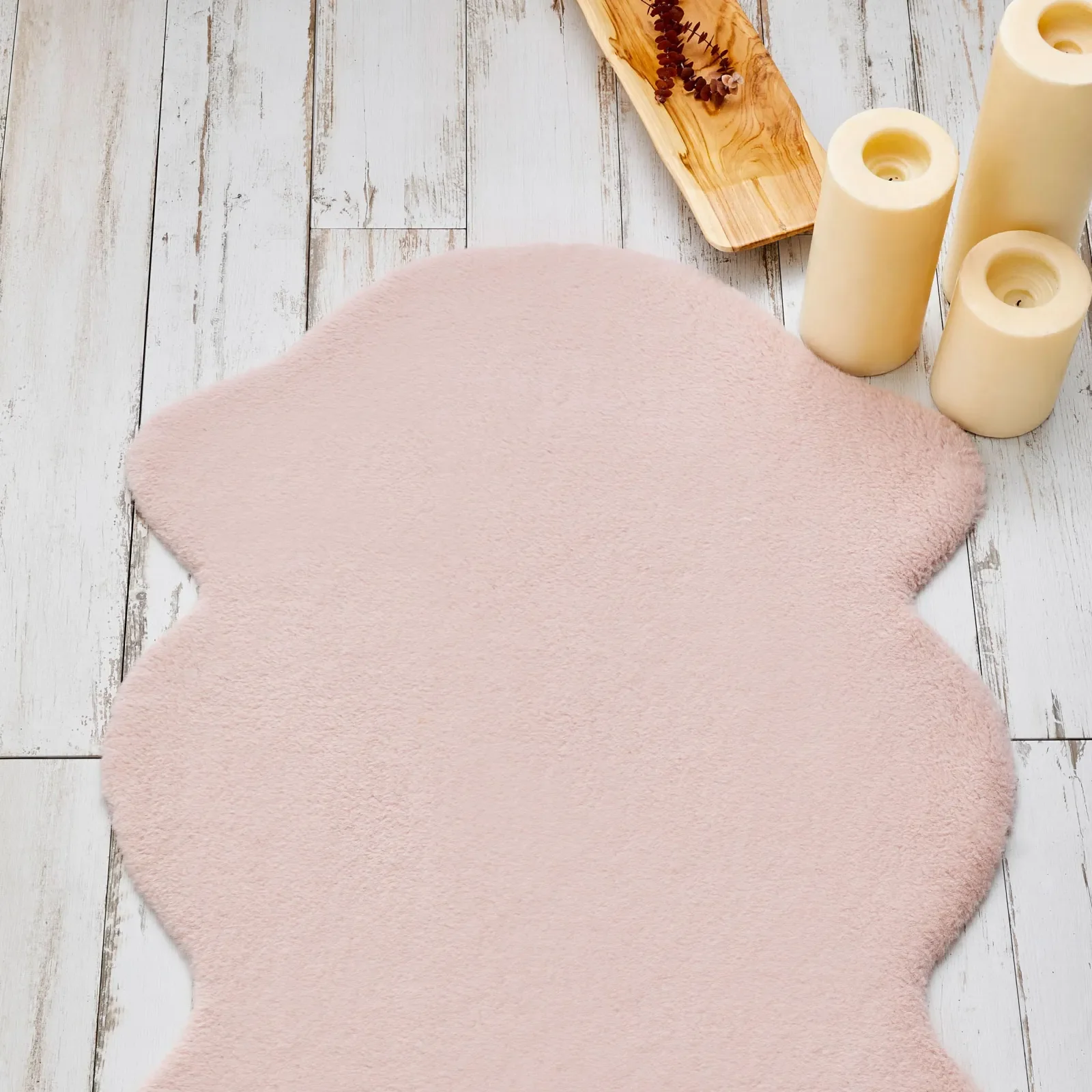 Kasmir Rugs 724 Faux Fur Rug, 100cmx140cm, Blush