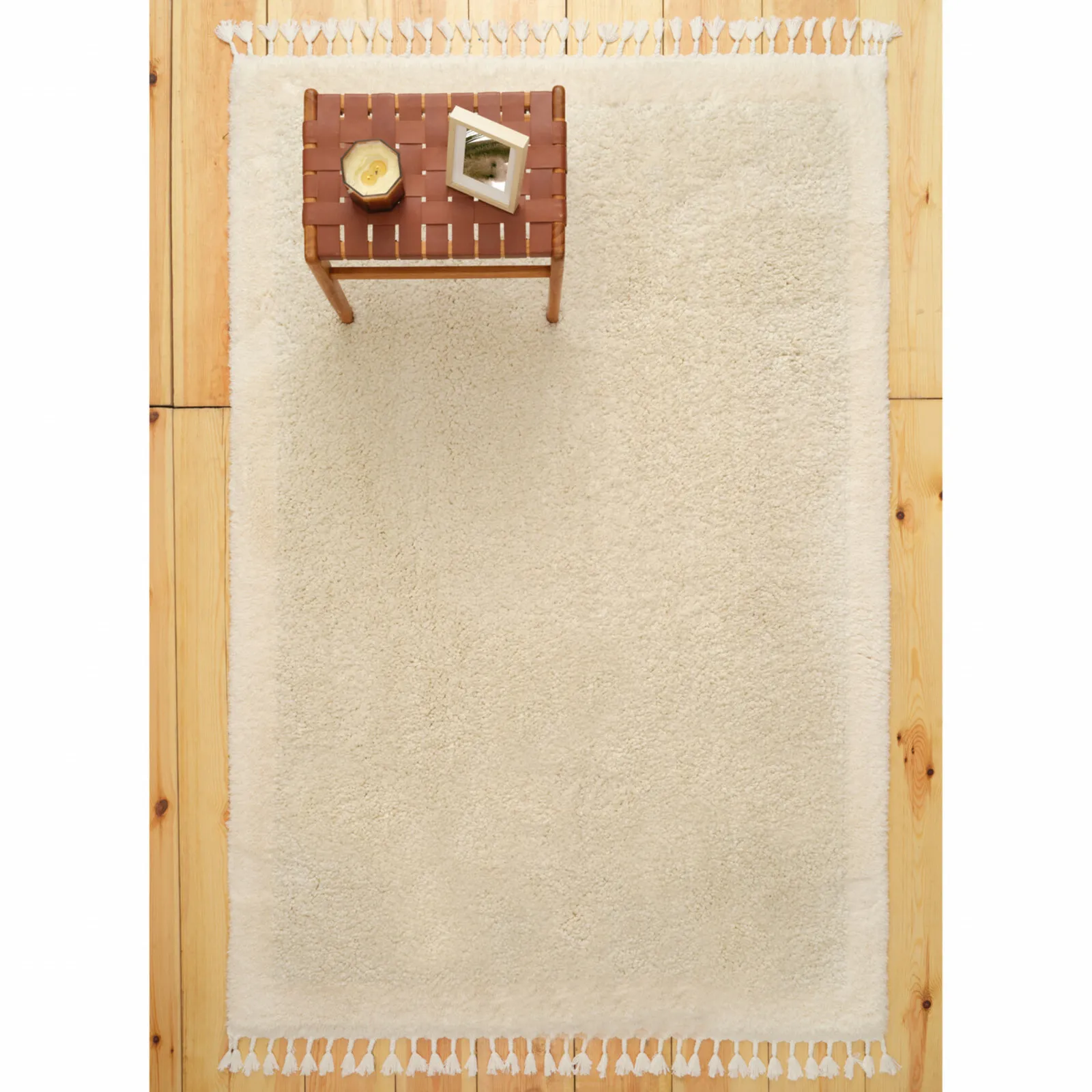 Kasmir Rugs 724 Plushy Coco Rug, 160cmx230cm, White