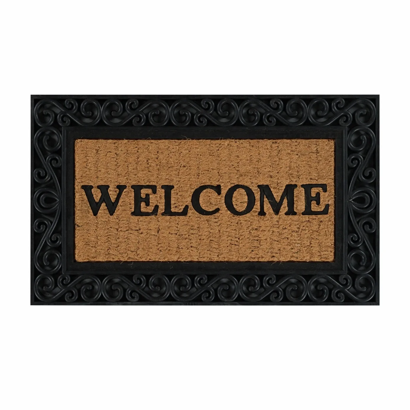 Kaşmir Rugs 7/24 Rubber-Framed Welcome Coco Door Mat, 45cmx75cm, Multi - Image 2