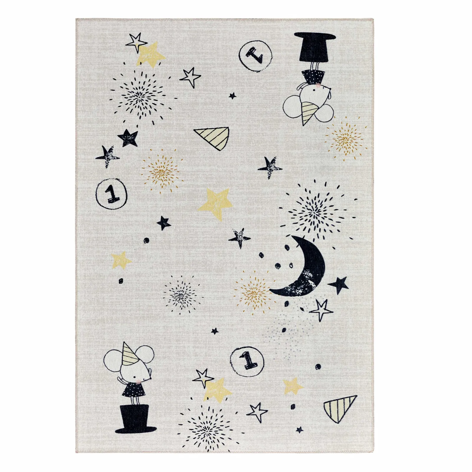 Kasmir Rugs Decorative Art Mice Kids and Teen Room Rug, 80cmx150cm, Multi - Image 2