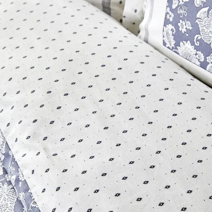 Karaca Home Celerina Blue 100% Turkish Cotton Fitted Duvet Cover Set, Single - Image 4