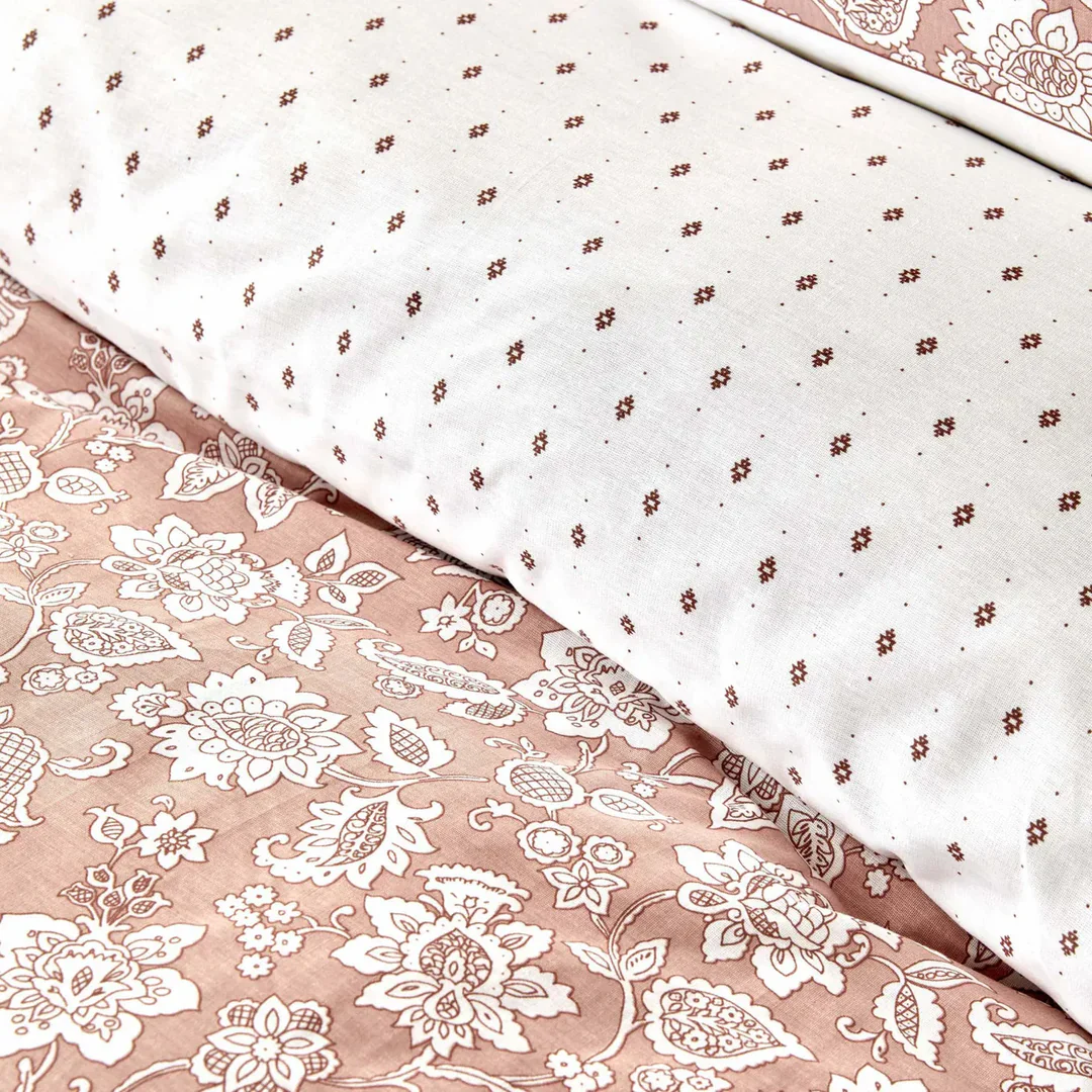 Karaca Home Celerina Pink 100% Turkish Cotton Fitted Duvet Cover Set, Single - Image 3