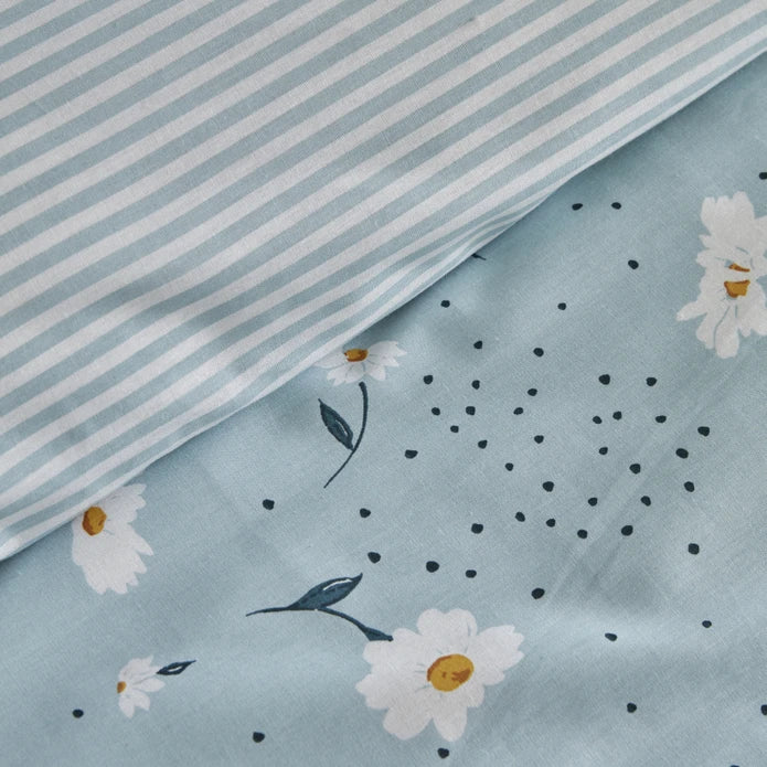 Karaca Home Daisy Mint 100% Turkish Cotton Duvet Cover Set, Single - Image 4