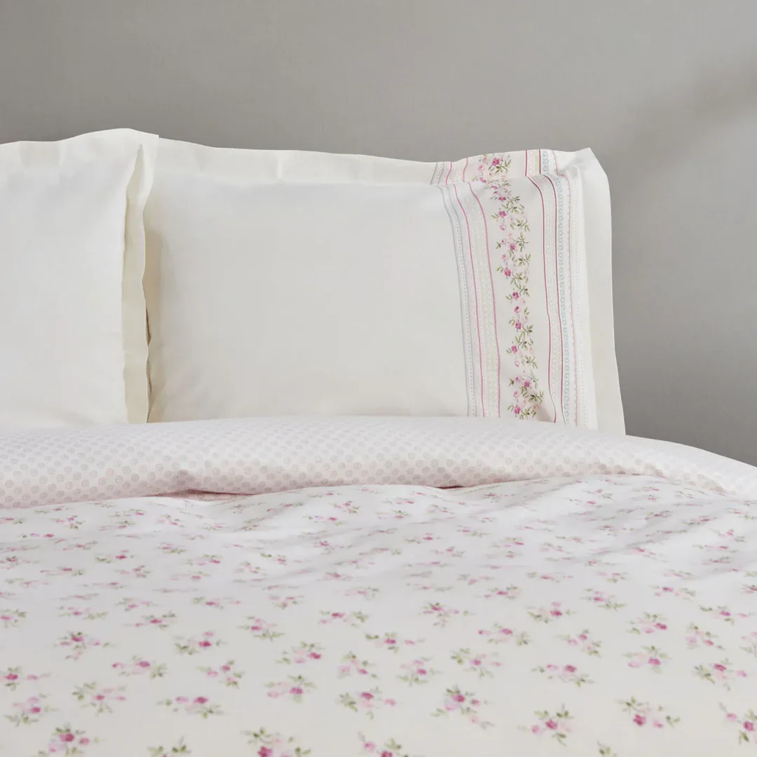 Karaca Home Glen 100% Turkish Cotton Duvet Cover Set, Double, Pink - Image 3