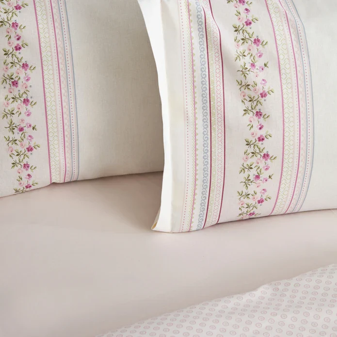 Karaca Home Glen Pink 100% Turkish Cotton Duvet Cover Set, Single - Image 4