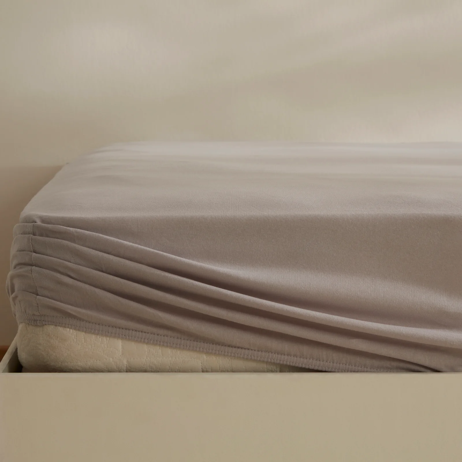 Karaca Home Jersey 100% Turkish Cotton Fitted Sheet, 100x200+30cm, Grey - Image 3
