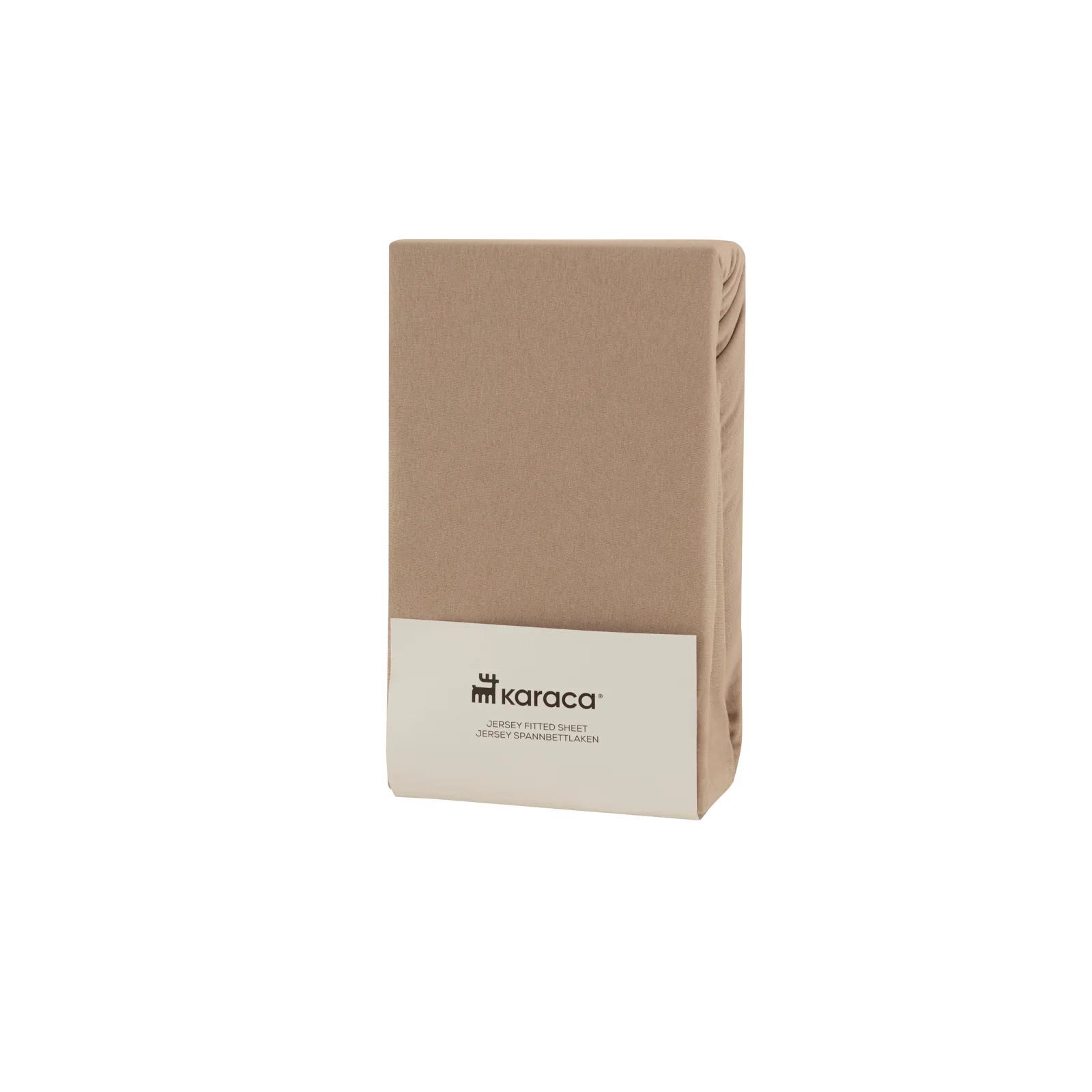 Karaca Home Jersey 100% Turkish Cotton Fitted Sheet, 120x200+30cm, Beige - Image 2
