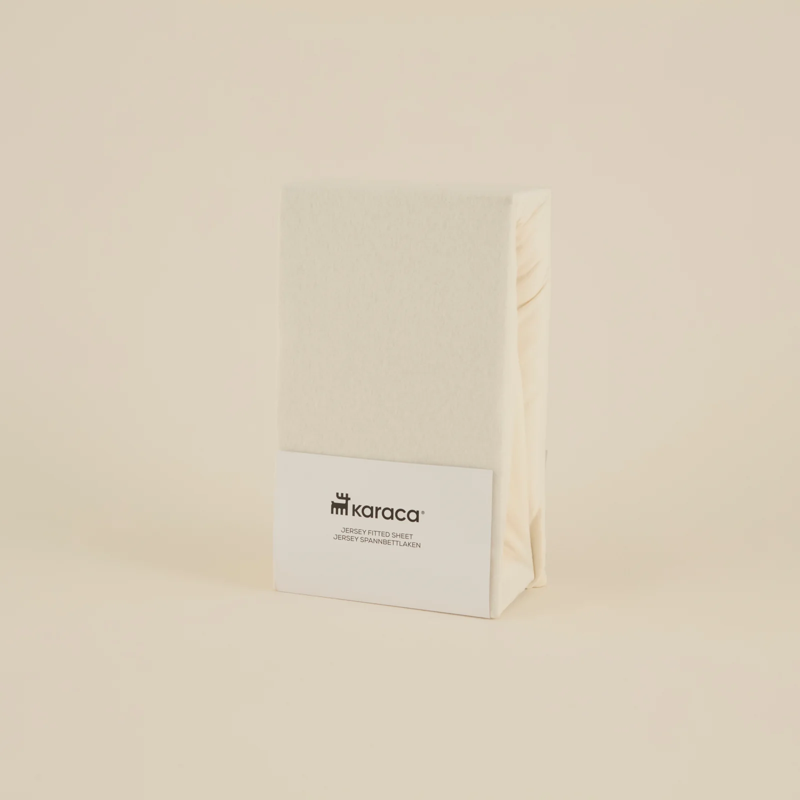 Karaca Home Jersey 100% Turkish Cotton Fitted Sheet, 120x200+30cm, Cream