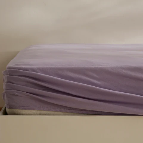 Karaca Home Jersey 100% Turkish Cotton Fitted Sheet, 120x200+30cm, Lilac - Image 3