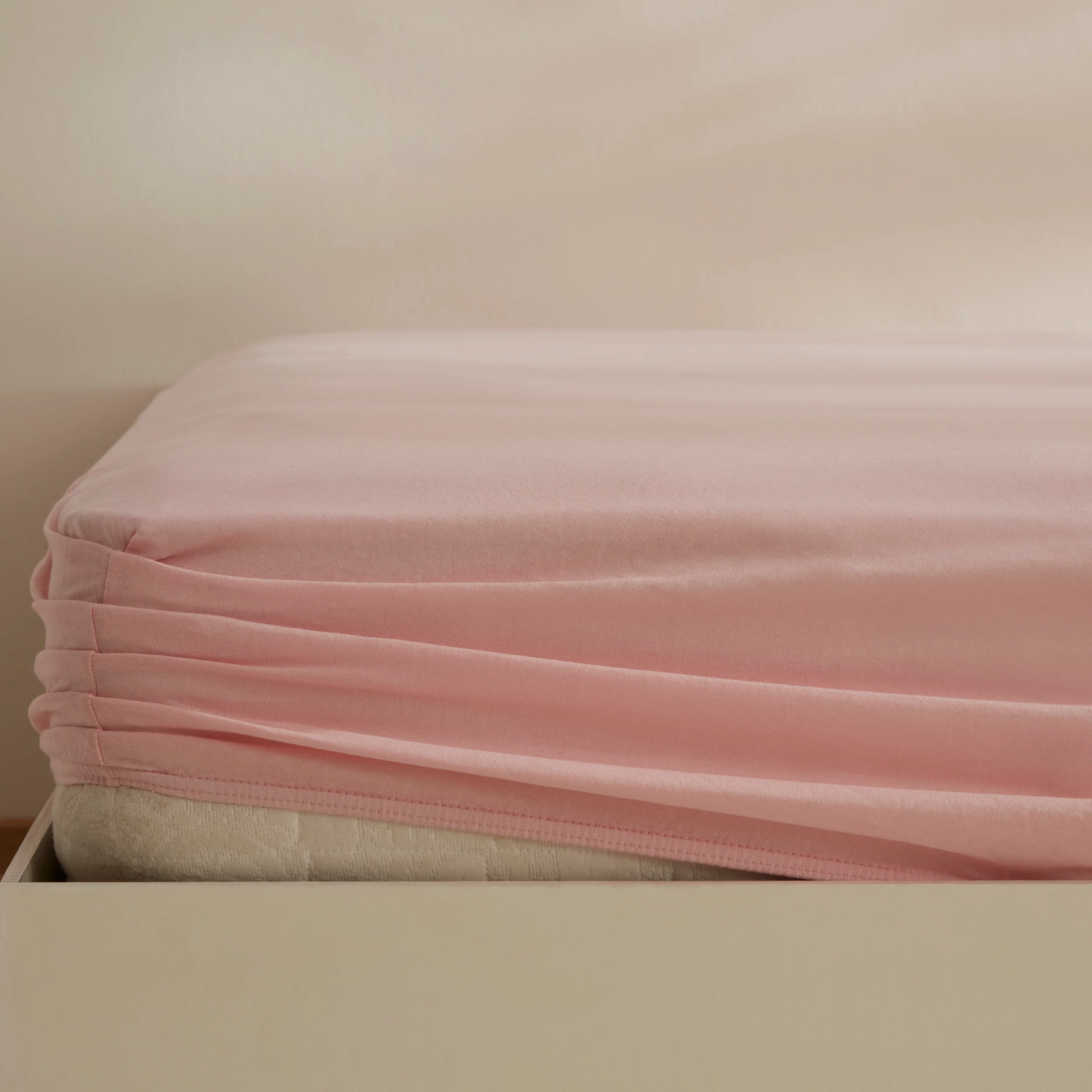 Karaca Home Jersey 100% Turkish Cotton Fitted Sheet, 140x200+30cm, Dusty Pink - Image 3